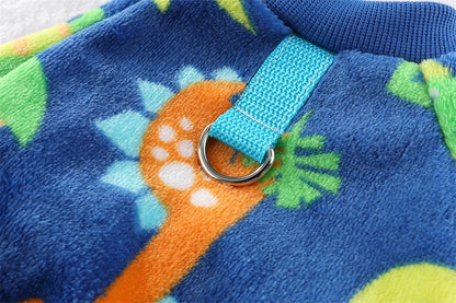 Soft Flannel Dog Pajamas for Small Medium Large Dogs, Cartoon Animals Bear Dinosaurs Print Puppy Onesie Winter Dog Jumpsuit