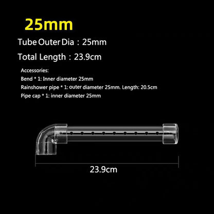 Aquarium Filter Rain Spray Bar Outflow Pipe Transparent Acrylic Rain Shower Outlet Tube Kit Fish Tank External Filter Accessries