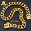Stainless Steel 23mm Gold Dog Chain Collar Chew Proof Pet Chains Cuban Link Large Dog Collars