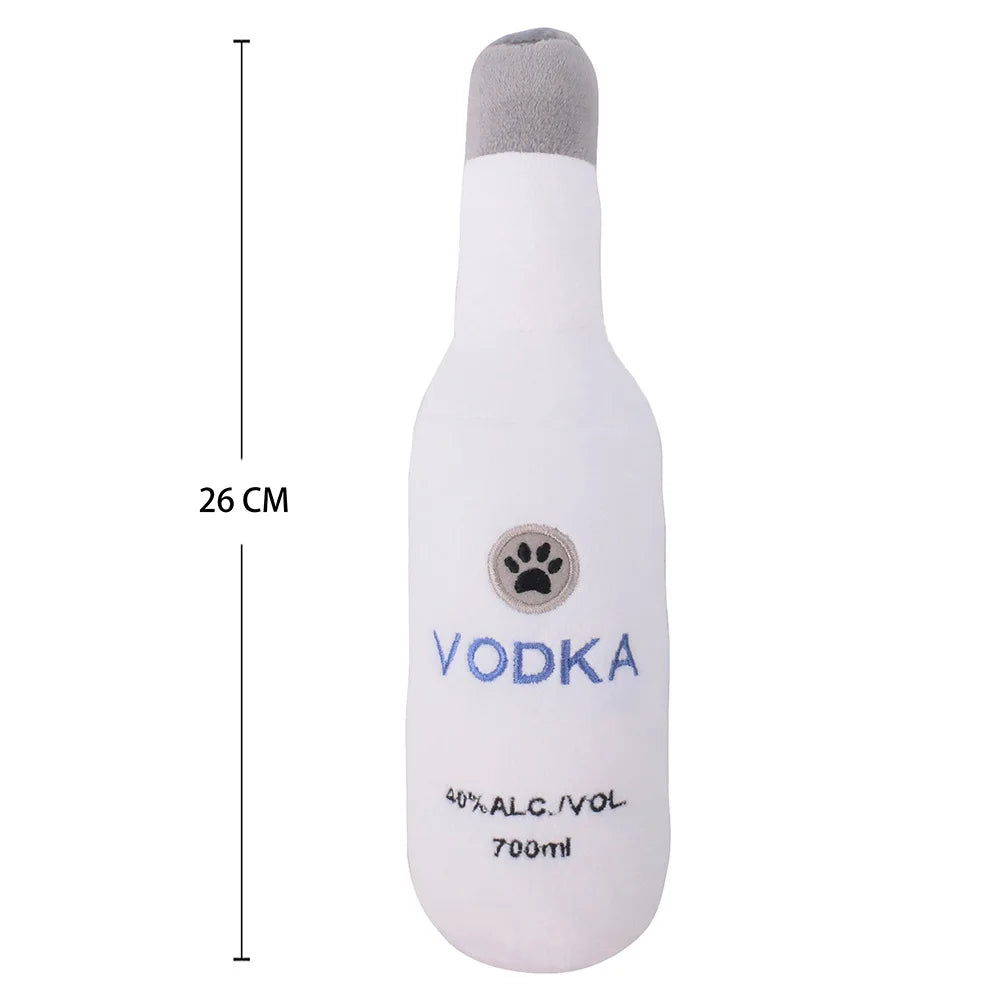 Dog Plush Toy Cute And Cool Stuffed Dog Toys Plush Vodka Bottles Squeaking And Sounding Pet Toys Fleece Squeak Toys