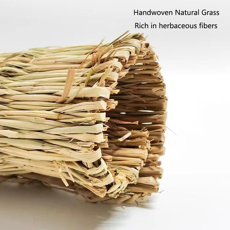 Handmade Straw Woven Pet Chew Mat Pad Pet House Cage Accessories For Hamster Rabbit Chinchilla Guinea Pig Small Pet Products