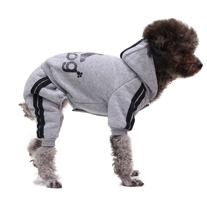 Four Legs Solid Pet Dog Clothes XXL Medium Big Puppy Winter Cat Sweatshirt French Bulldog Hoodie Keep Warm New Year Pet Clothing
