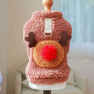 Dog Christmas Clothes Sweater Elk Sweatshirt Puppy Winter Clothes Coat Cat And Dog Plush Vest Christmas Dress Up Pet Supplies