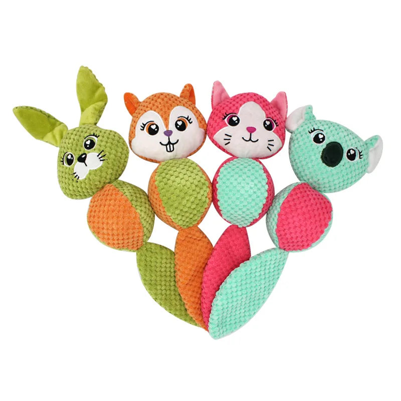 Cute Animal Ball Shape Dog Squeak Toys for Small Dogs Yorkies Bite Resistant Puppy Cat Chew Toy Mascotas Accesorios para perros