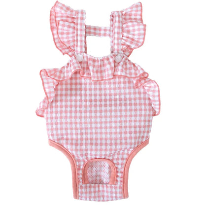 Washable Female Dog Diapers Suspenders Plaid Pet Physiological Pants Dog Shorts for Small Dogs Pet Products Cute Dog Underwear