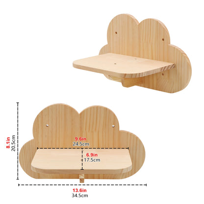 Wall Mounted Cat Climbing Shelves Wooden Furniture Scratcher Jumping Platform Rope Ladder Cat Sleeping and Playing