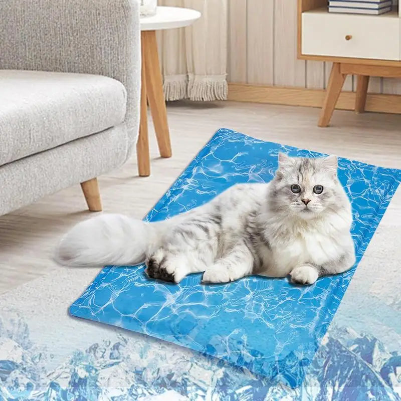 Cooling Dog Bed Pet Blanket Mat Pad Breathable Pad Blanket Puppy Kitten Summer Cool Playing Mat For Small Medium Pets Cats