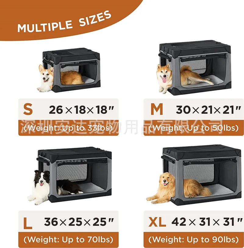 Cross-border dog cage, foldable, lightweight, portable dog kennel, outdoor travel, multi-functional and easy to take care of pet