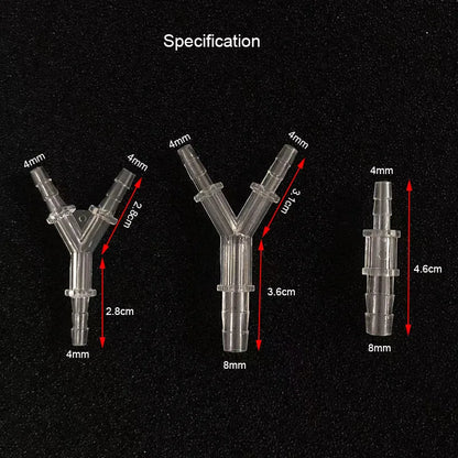 5pcs/lot 4mmY Shaped Plastic Connector 3 Ways Aquarium Fish Tank Air Pump Connector Control Valve Air Pipe Tubes Accessories