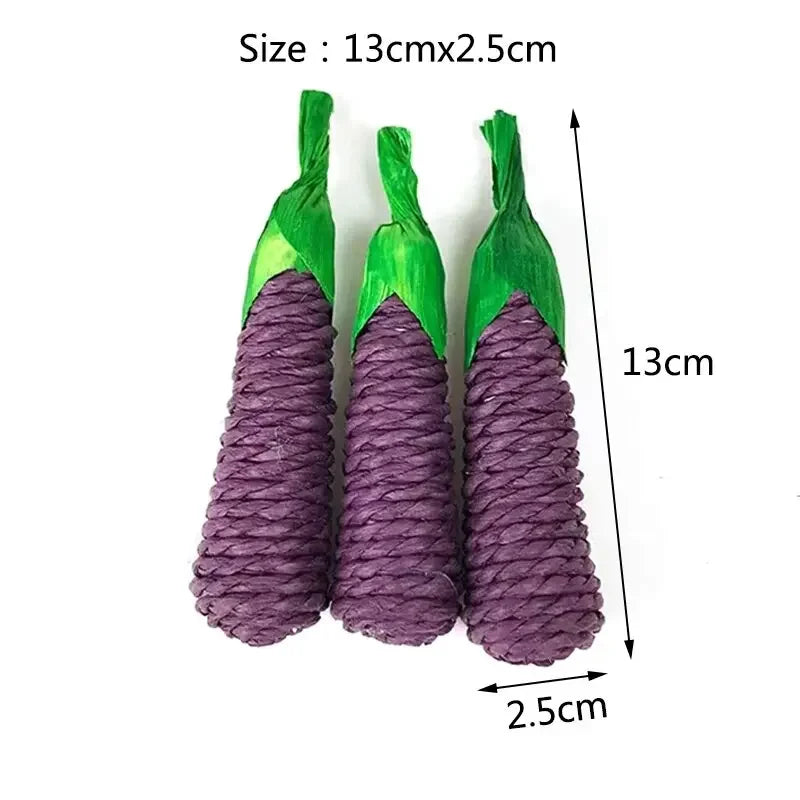 1Set Natural Straw Rope Carrot Hamster Molar Chew toy Small Pets Toys For Hamster Rabbit Grinding Groducts Gnaw Toy Supplies