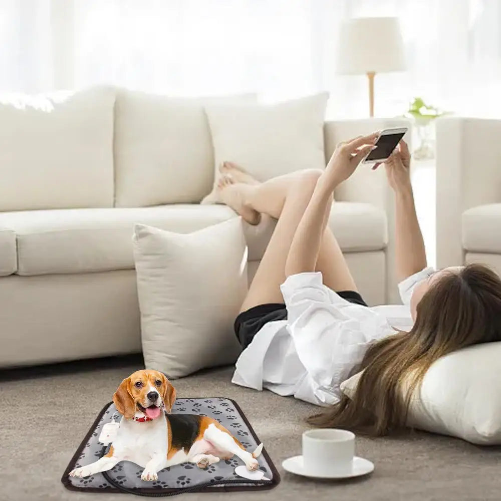 Cat Heating Pad Auto Shut Off Cat Bed Dog Heat Mat Heating Pad Waterproof Thermostat Electric Heated Mat Electric Pet Heated Bed