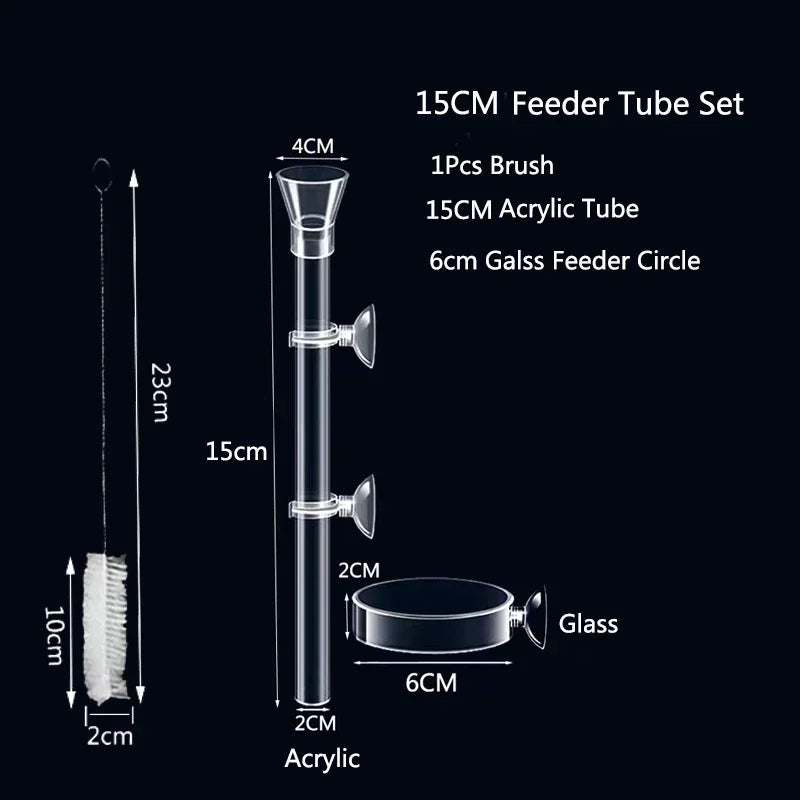 Acrylic Aquarium Feeder Tube Dish Transparent Fish Tank Shrimp Snail Shrimp Food Feeder Bowl Aquarium Feeding Set Accessories