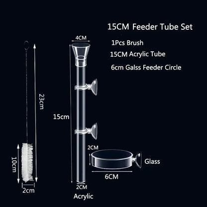 Acrylic Aquarium Feeder Tube Dish Transparent Fish Tank Shrimp Snail Shrimp Food Feeder Bowl Aquarium Feeding Set Accessories