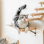 Wall Mounted Cat Shelves Wood Cat Lookout Climbing Shelf Kitten Wall Climbing Tree Furniture Four Step Stair Indoor Cat Hammock