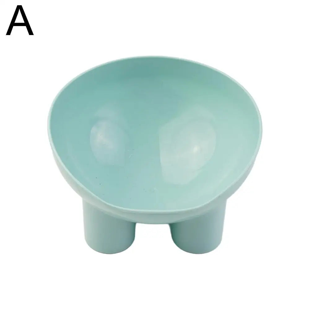 Pet Supplies Macaron Color Elephant Leg Bowl Neck Protection Oblique Mouth Cat Bowl Anti-tip Plastic Pet Bowl High-legged Cat Bo