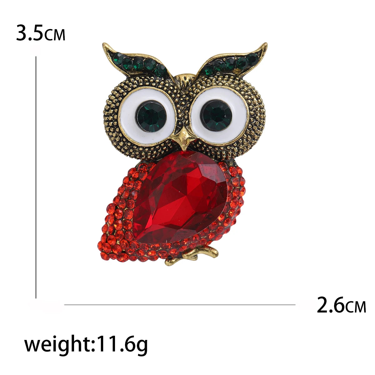 Rhinestone Owl Brooch for Women Unisex Glass Animal Pin Bird Lapel Pins Banquet Party Backpack Gifts Jewelry Accessories