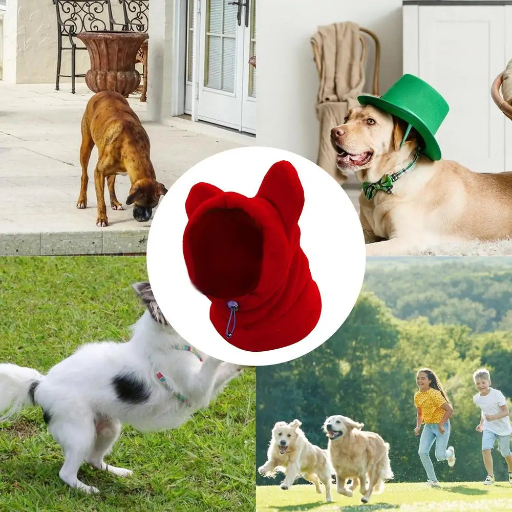 Dog Winter Hat Thickened Dog Hood Warm Hat Walking Outdoor Winter Pet Hat Dog Ears Cover Headwear Puppy Caps Puppy Headgear