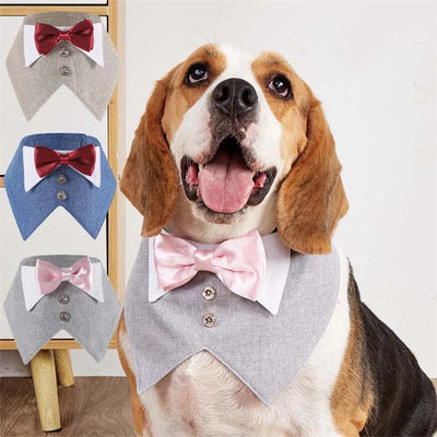 High Quality Puppy Big Dog Bibs Triangle Scarf Handsome Pet Wedding Suit Neck Accessories for Small Medium Dogs mascotas Costume