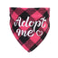 Adopt Me Dog Bandanas Plaid Dog Bandana Adjustable Dog Scarf Bibs Scarf Set for Dog Cat Pet Animals
