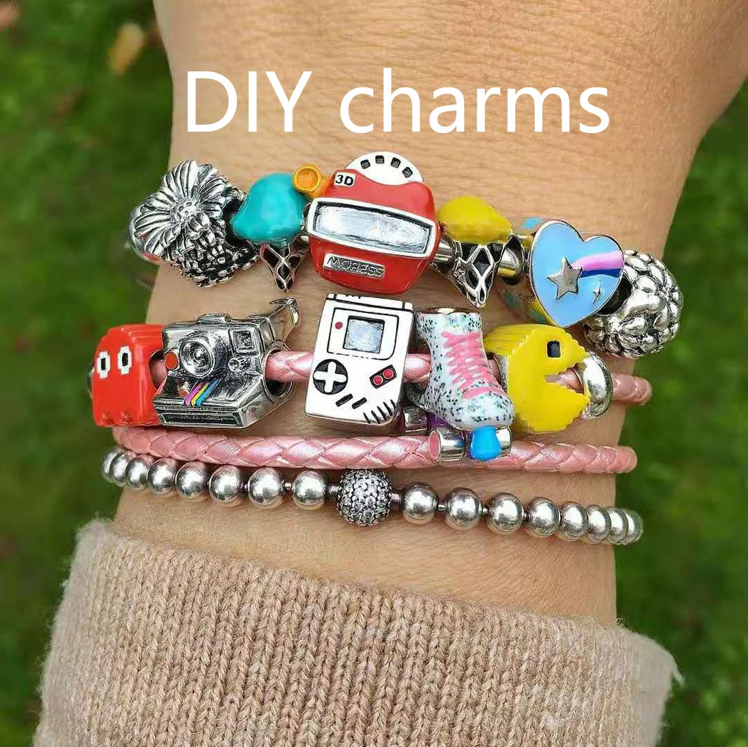 New 925 Silvering Disney Cute Bird Tiger Duck Dog Rabbit Salamander Charm Bead fit Original Bracelet Trinket DIY Women Jewelry