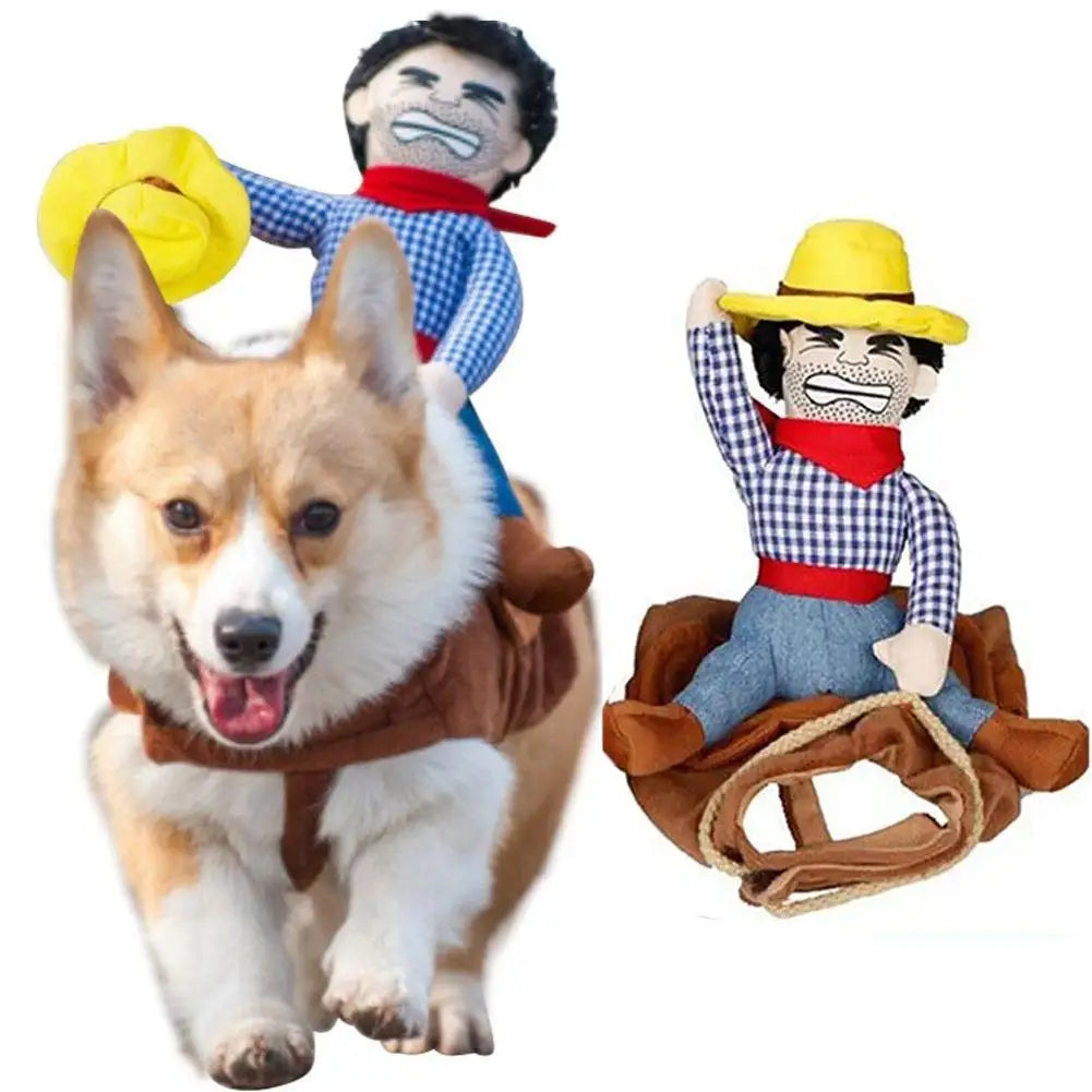 Pet Creative Funny Riding Costume Dog Cowboy Saddle Costume For Events Funny Pet Clothes, Dog Clothes, Pet Supplies V2Z1
