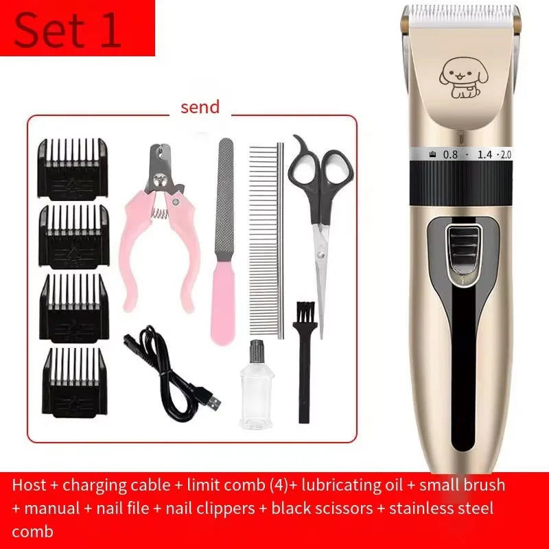 Pet Shaving Machine Dog Clipper Sets Dog Hair Grooming Barber Trimmer Set Cordless Rechargeable Pet Shaving Machine Pet Supplies