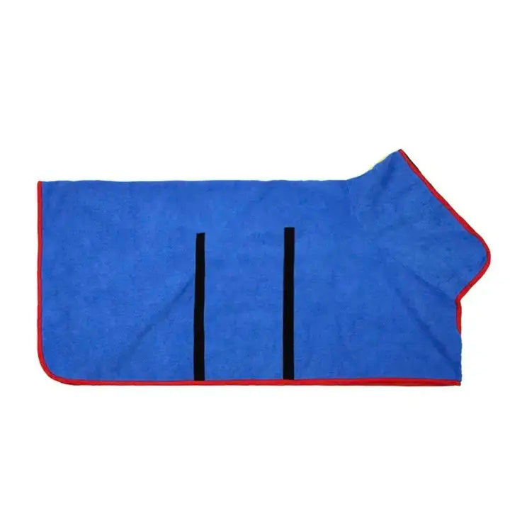 Pet Bathrobe Fast Drying Towel Microfiber Absorbent Soft Bath Robe Adjustable Towel Grooming Coat for Small Medium Large Dog