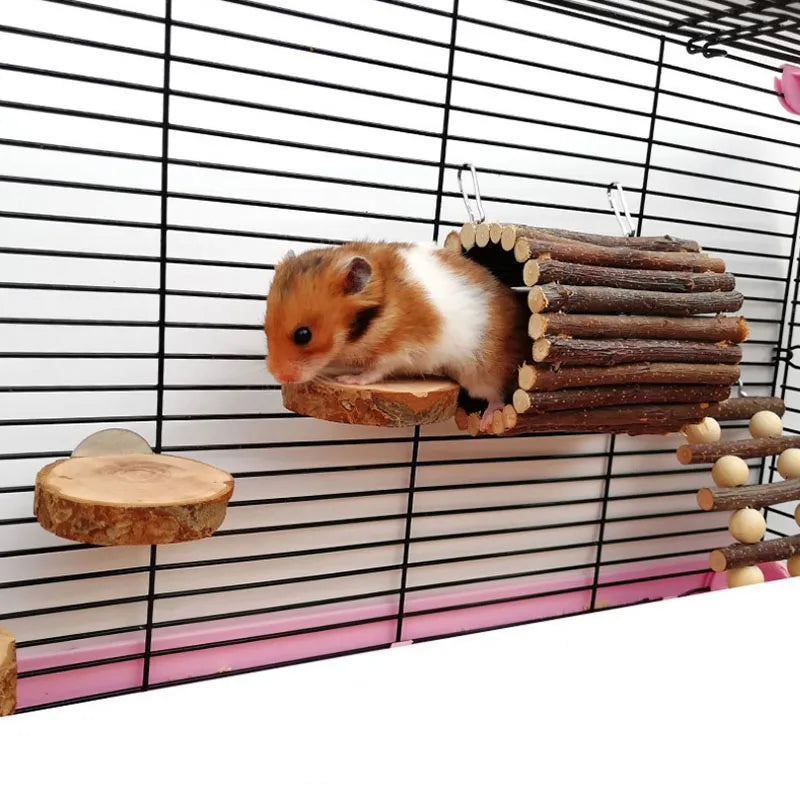 Natural Wood Pet Parrot Raw Wood Fork Tree Branch Stand Rack Squirrel Bird Hamster Branch Perches Chew Bite Toys Stick Supplies