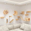 Wall Mounted Cat Shelves and Rope Ladder Scratching Post for Cat Furniture Wooden Jumping Platform Kitty Playing and Sleeping