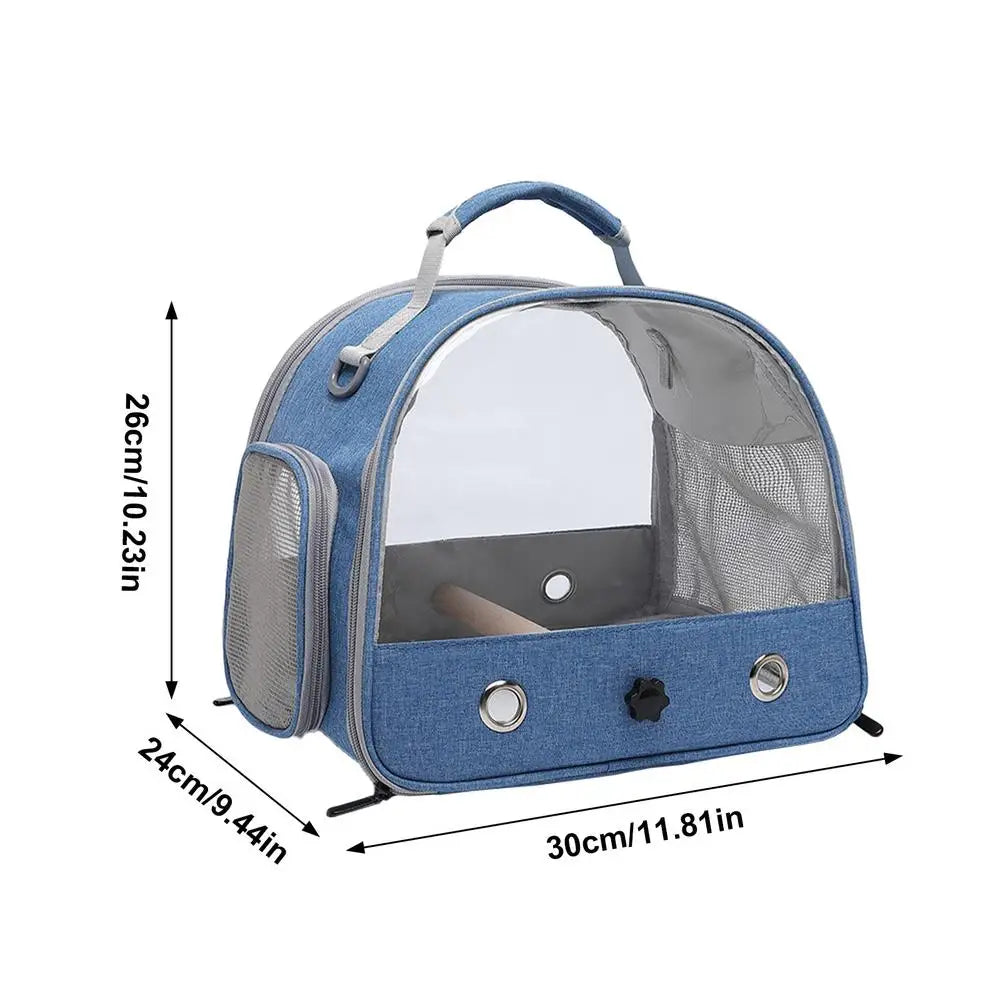 Bird Carrier Bag Travel Bird Backpack Cage Pet Transparent Travel Cage Organizer for Birds Small Pets Hamsters Rabbits Parrots