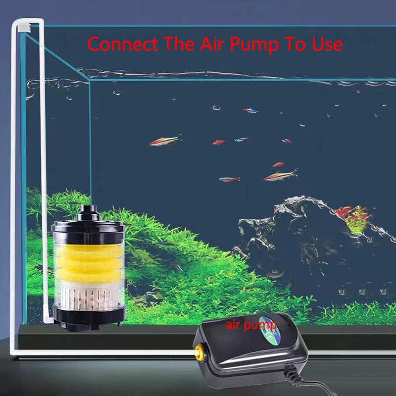 Aquarium Fish Poop Stool Toilet Manure Suction Filter Collector Fish Tank Biochemical Sponges With Media Balls Oxygen Increasing