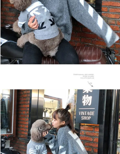 The New Pet Clothes  Cat Sweater  Dog Sweater Korean Version Spring and Autumn Parent-child Wear Six Sizes
