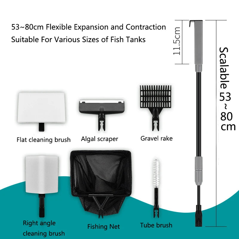 Aquarium Fish Tanks Cleaning Tools Kit Algae Tank Cleaner Set Aquarium Cleaner Fish Tank Net Scraper Sponge accessories