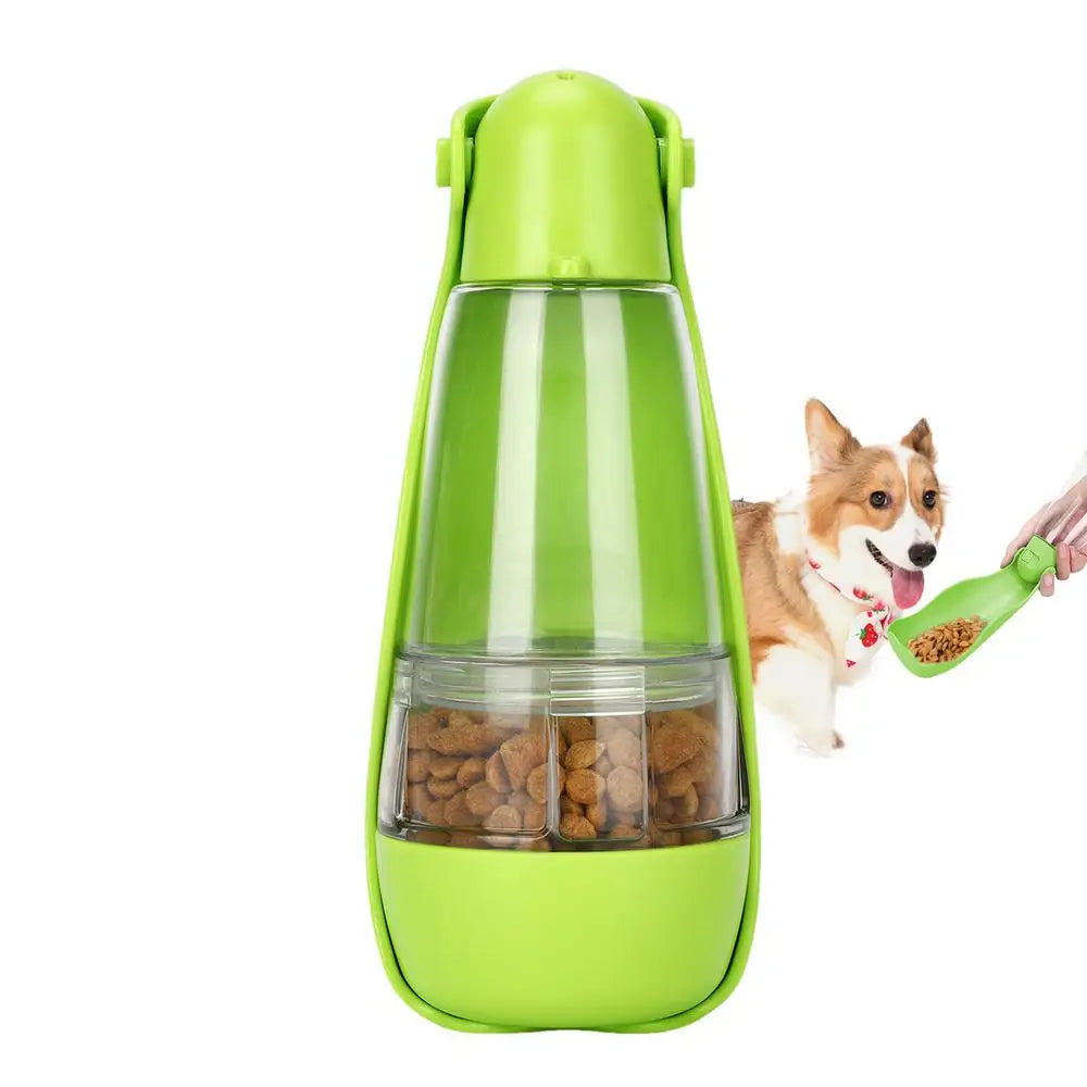 Dog Water Bottle Pet Travel Drinking Bottle 5 in 1 Outdoor Pet Accessories with Dog Drinking Bottle Food Storage Container