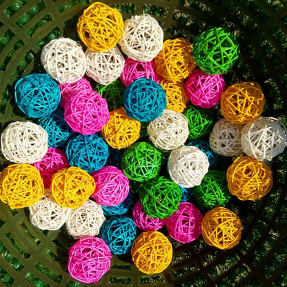 10pcs Primary Color Sepak Takraw Parrot Chewing Toy Ball Pet Bird Foot/foot Scratching/foot Toy Pet Chewing Toy Sepak Takraw
