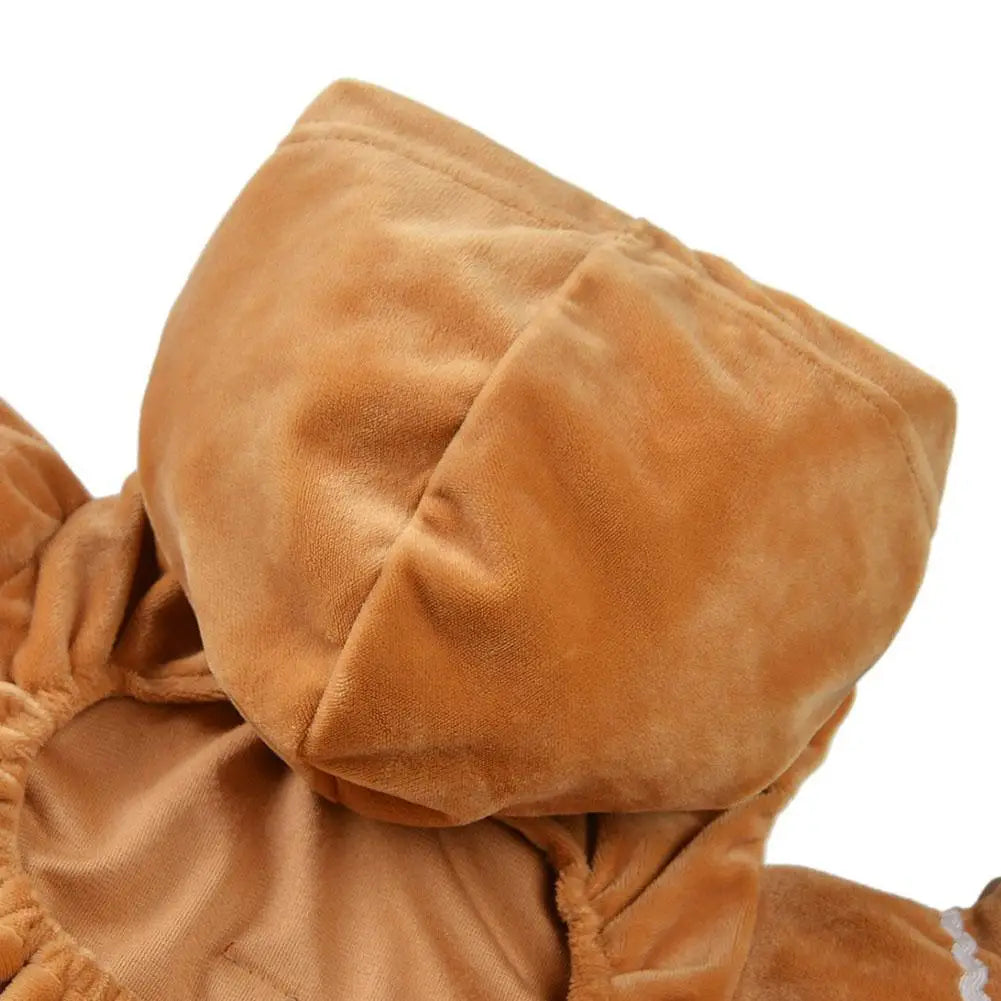 Cute Gingerbread Man Pet Costume Christmas Atmosphere Creative Puppy Hoodie Soft And Comfortable Cotton Kitten Clothes 30cm