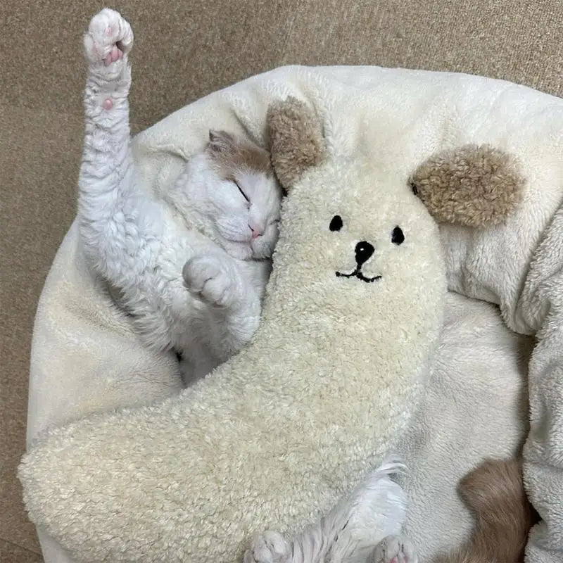 Pet Dog Dog Cat Pillow Protects Cervical Spine Deep Sleep U-Shaped Pillow Kitten Puppy Pillow Half Moon Calming Toy