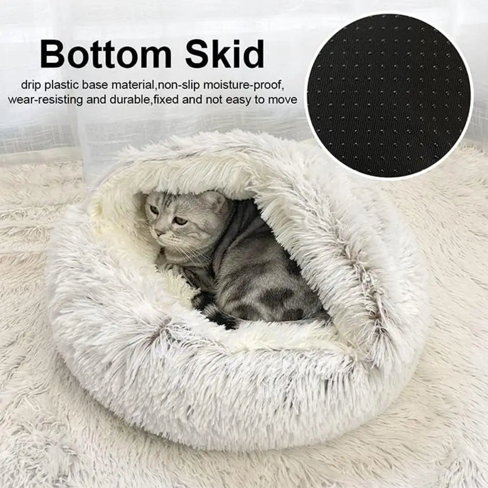 Cat Bed Small Enclosed Pet Bed Pet Cave Bed Comfortable And Soft Fluffy Cat Bed Warm Removable For Cat Small Dogs Large Dogs