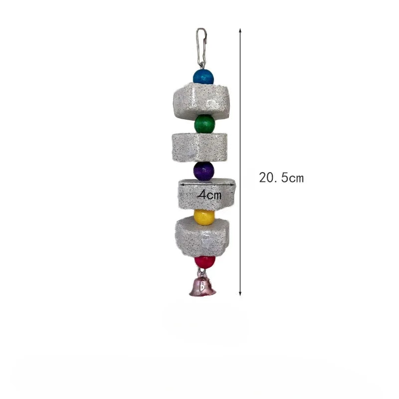 Flower-Shaped Bird Molar Toy Parrot Grinding Stone Bird Cage Toy Parakeet Chinchilla Squirrel Toy Bird Cage Accessories