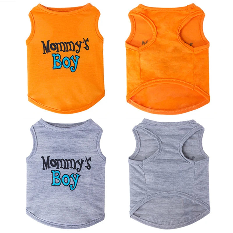 Summer Cotton Puppy Dog Vest Shirt Letter Print Pet Clothes for Small Dogs Chihuahua Pinscher Yorkshire Shirts mascotas Clothing