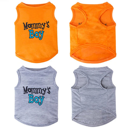 Summer Cotton Puppy Dog Vest Shirt Letter Print Pet Clothes for Small Dogs Chihuahua Pinscher Yorkshire Shirts mascotas Clothing