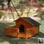 Outdoor solid wood preservative wood kennel with doors and windows kennel cat house pet house cat kennel carbonize