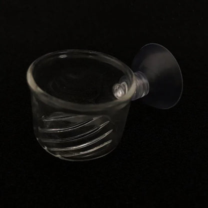 1Pc Glass Aquarium Feeder Hanging Fish Tank Mini Crystal Pot Polka Water Potted Planting Cylinder Cup Aquarium Decor Accessories