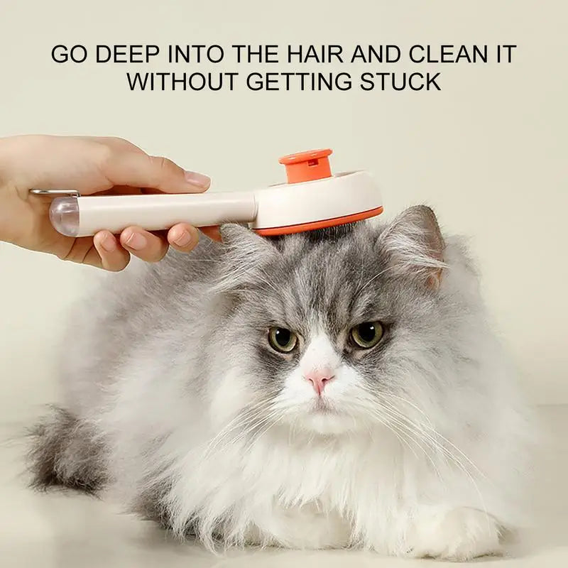 Self Cleaning Cat Brush Pet Cleaning Brush Pet Brush for Grooming Hair Removal with Release Button and Ergonomic Handle