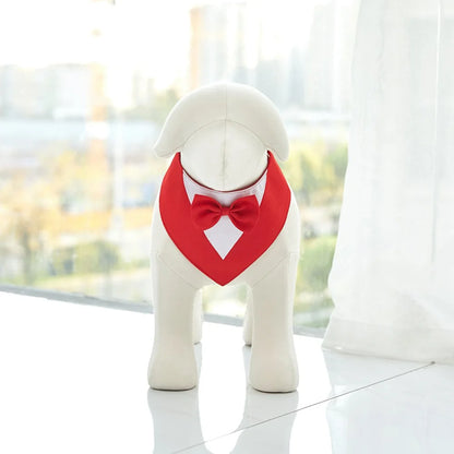 Pet Bow Tie Dog Collar Tuxedo Bandana Adjustable Formal Puppy Triangular Neck Wear for Wedding Birthday Dress-up Cosplay Party