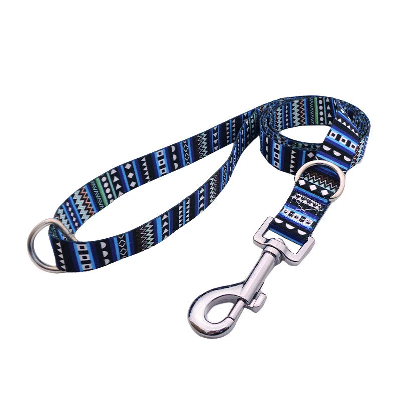 Geometry Color Pet Dog Leash Anti-Lost Durable Collar Kit Personalized 120cm Dog Chain Medium Puppy Pet Accessories for Husky
