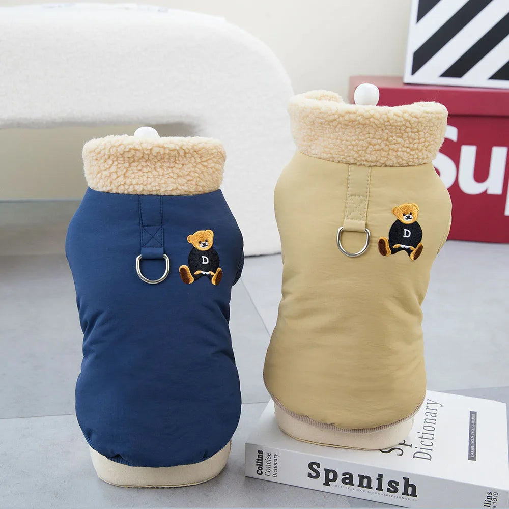 Windproof Dog Winter Coat Waterproof Dog Jacket Warm Dog Apparel Cold Weather Pet Clothing with Fleece Lined for Small Dogs Cats