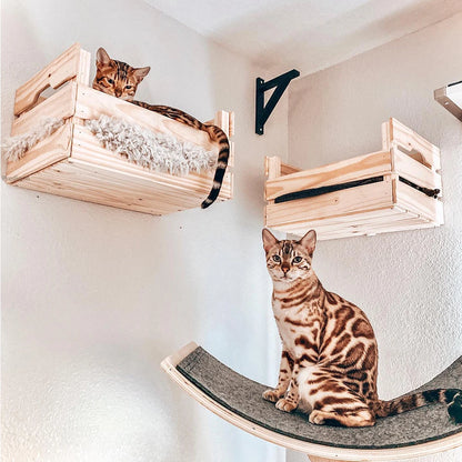Wall-mounted Cat Climbing Frame Cat Tree Tower Climbing Ladder Hammock Cat Pedal Indoor Cat House Improve Cat Sense Of Security