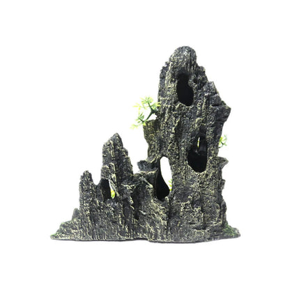 Resin Aquarium Rockery Mountain Decoration Artificial View Rock Cave Stone Tree Fish Tank Ornament Pet Supplies Home Decor
