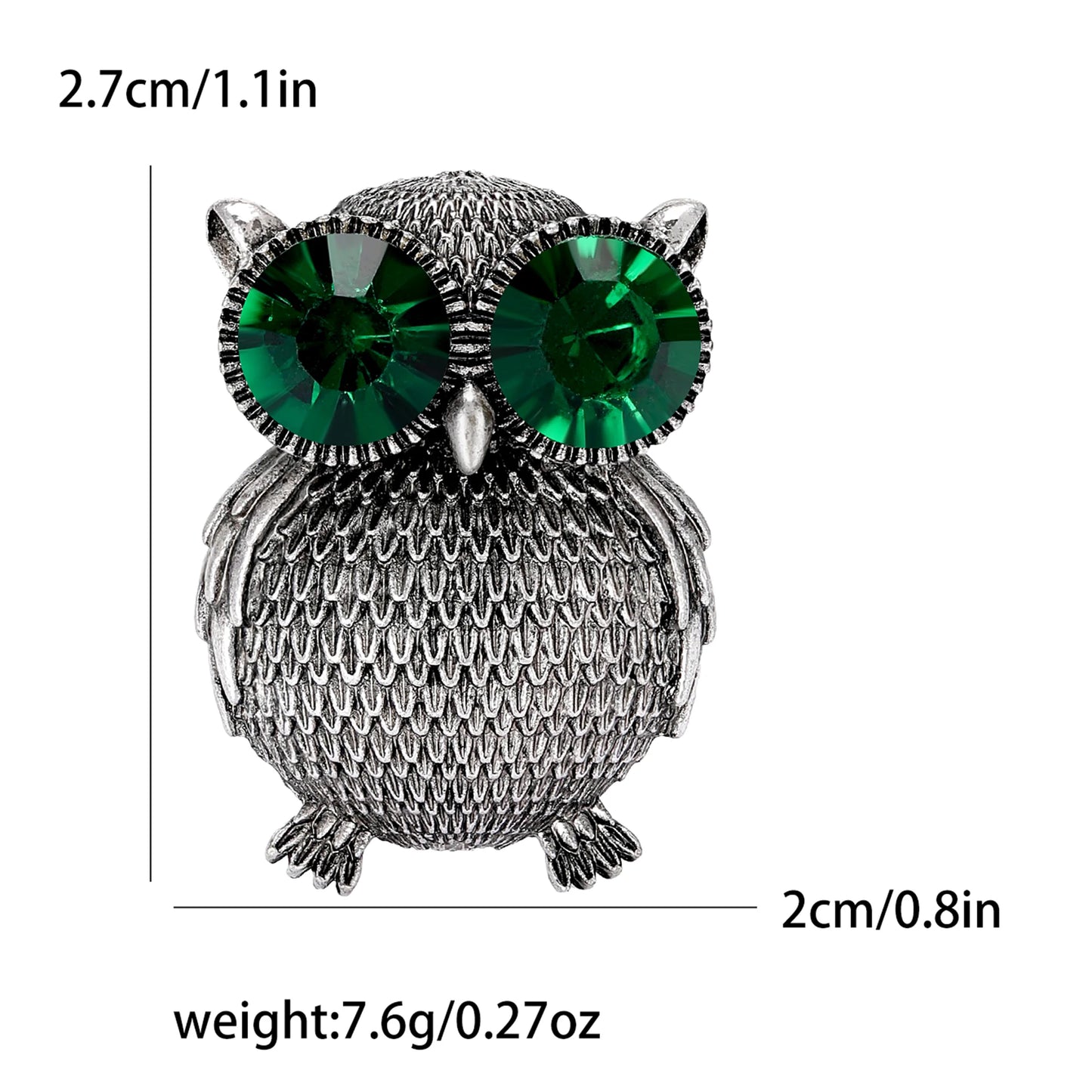 Rhinestone Owl Brooch for Women Unisex Glass Animal Pin Bird Lapel Pins Banquet Party Backpack Gifts Jewelry Accessories